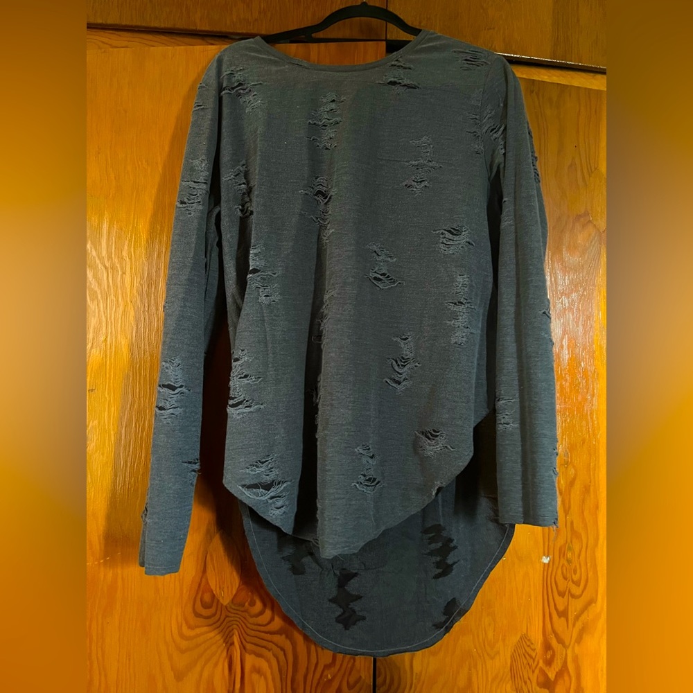 Distressed edgy long sleeve
